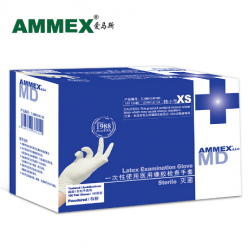 AMMEX医用橡胶检查手套 有粉，灭菌型