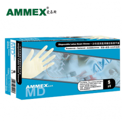 AMMEX医用橡胶检查手套 有粉，经济型